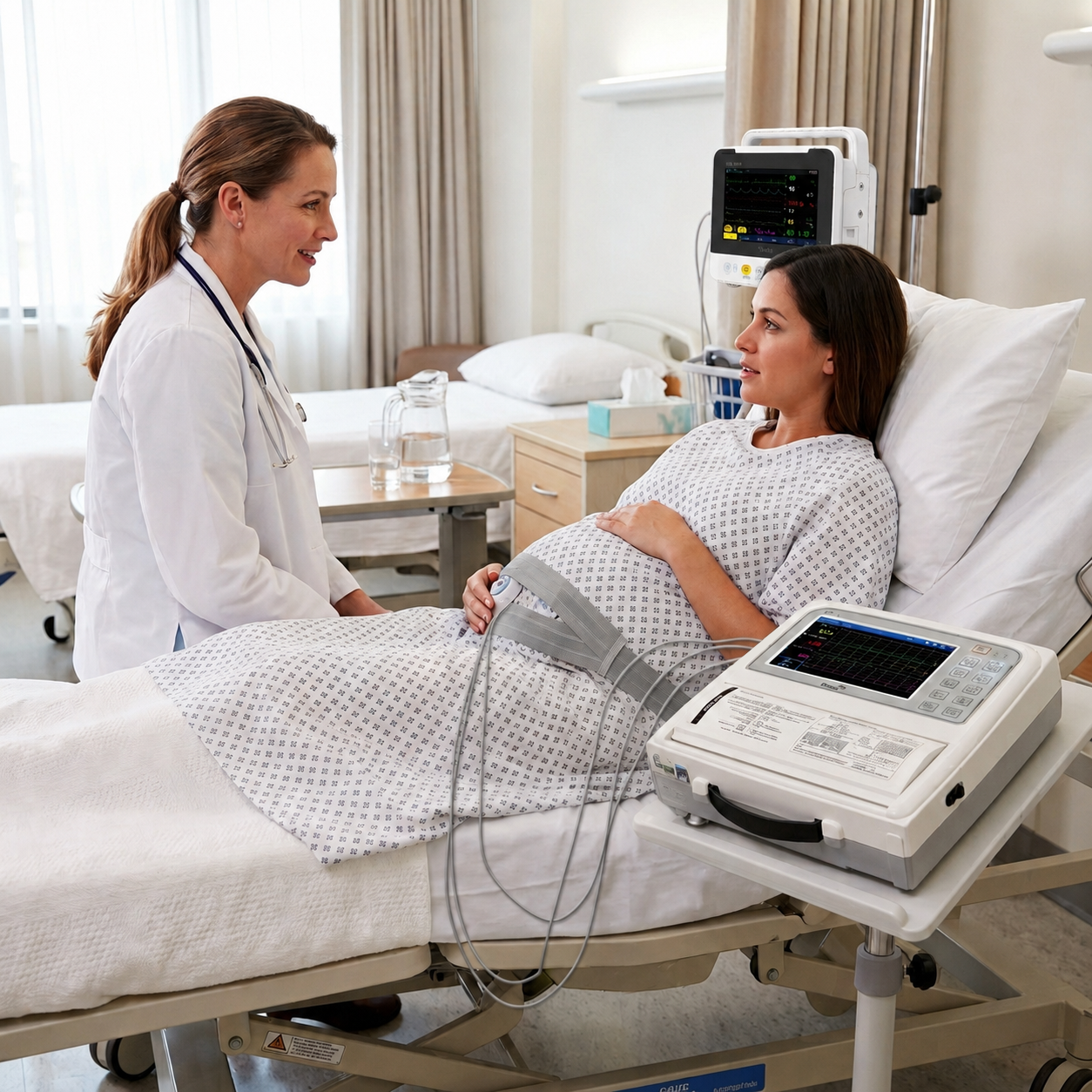 BIONET FC1400 Fetal Monitor for Antepartum Monitoring BIONET FC1400 fetal monitor used for fetal heart rate and uterine activity monitoring during antepartum care.