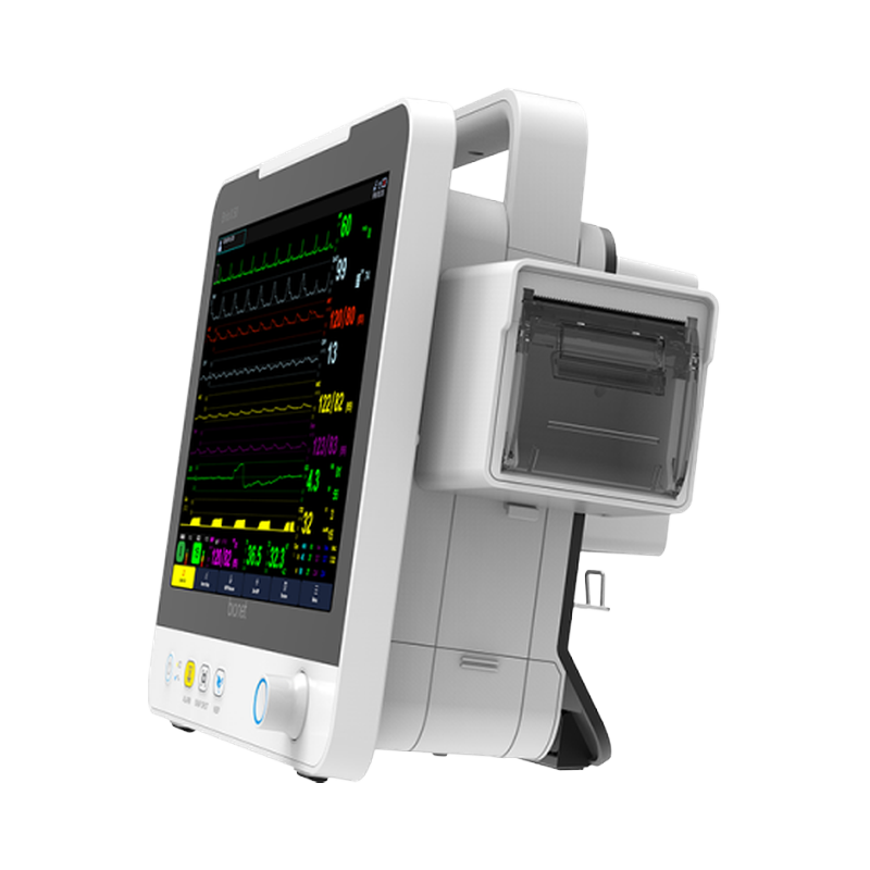 Brio X50 patient monitor with integrated thermal printer module, right three-quarter view