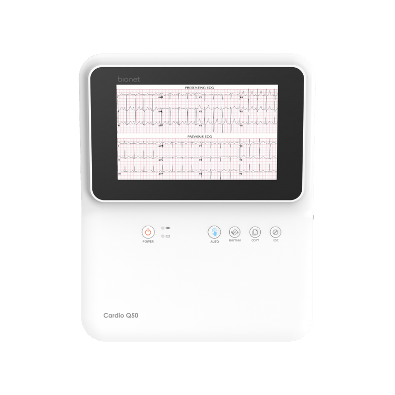 Cardio Q50 compact resting ECG device front view