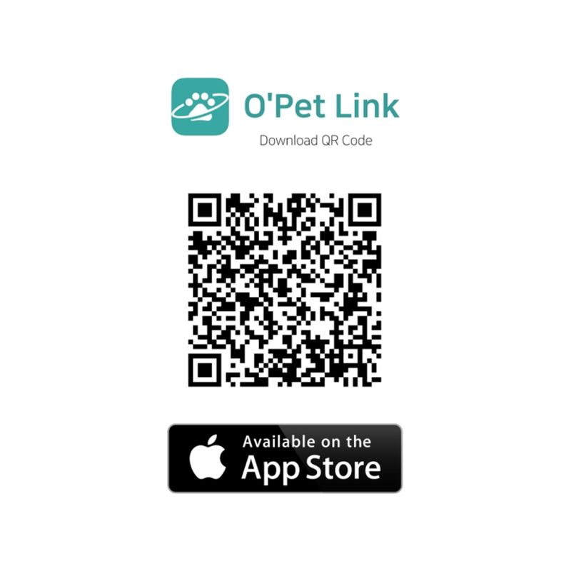O'Pet Link app Apple App Store download QR code for veterinary wearable sensor monitoring on iOS devices