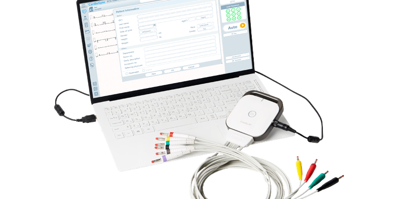 cardio-p1-resting-ecg-with-laptop-and-patient-cable Cardio P1 compact 12-lead diagnostic ECG with PC USB interface