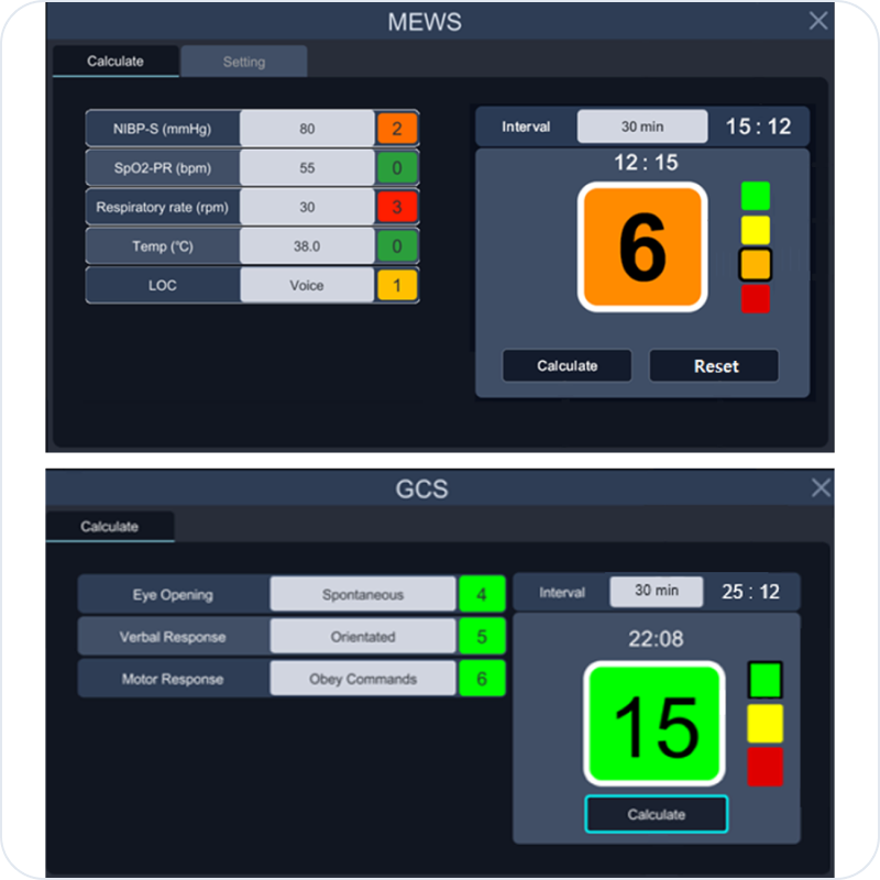 Bionet Brio X30 patient monitor — EWS and GCS scoring for immediate decision making (design sample)