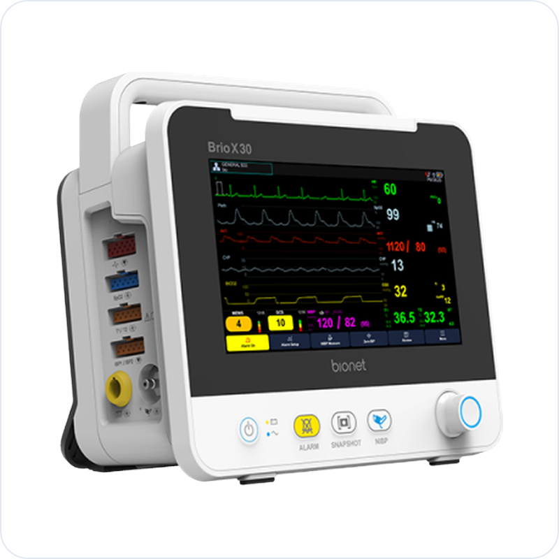 Bionet Brio X30 patient monitor — enhanced parameters with post-upgradable options (design sample)